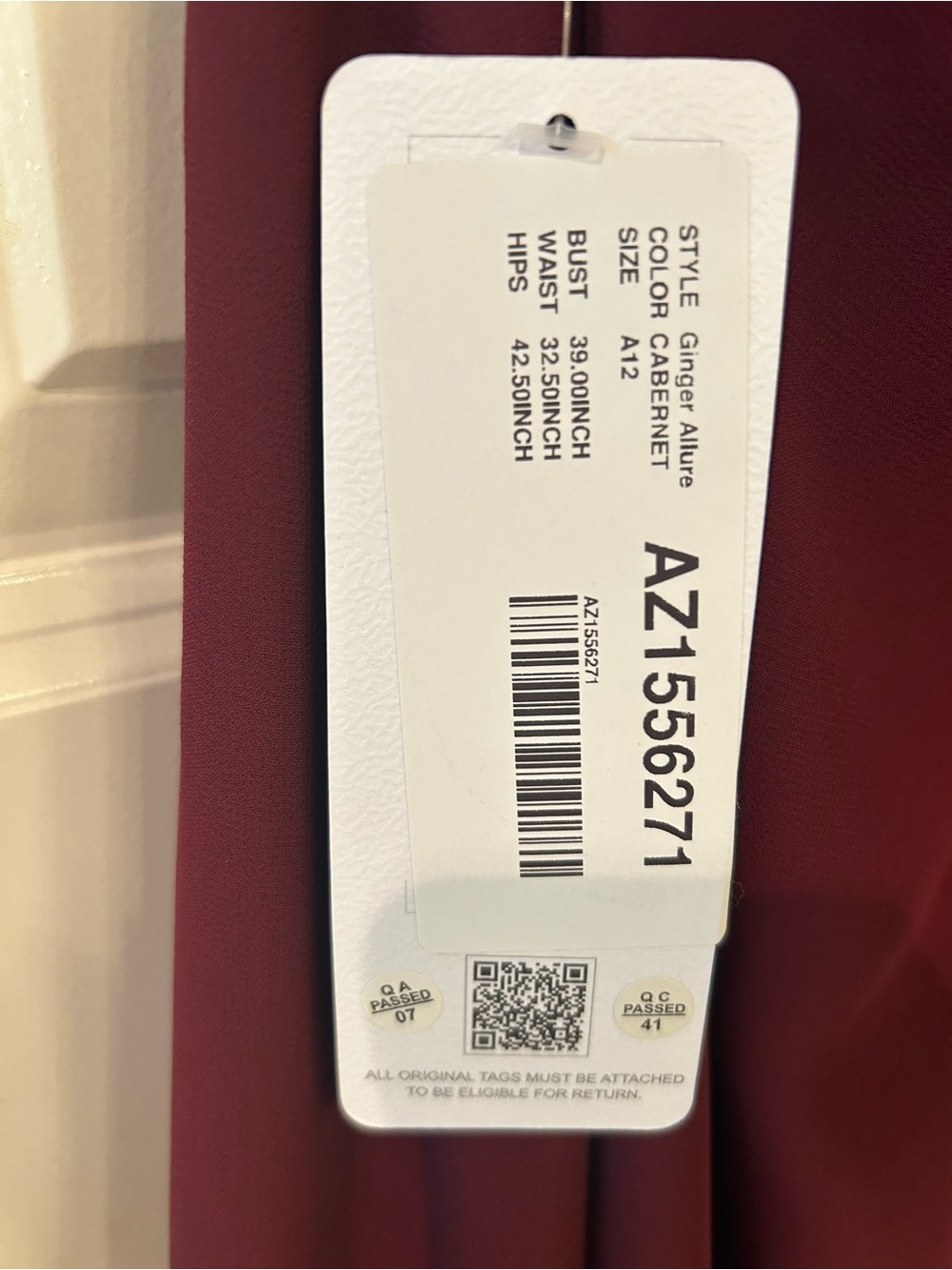 Azazie Ginger Allure Cabernet Maxi Dress NWT - Picture 11 of 15